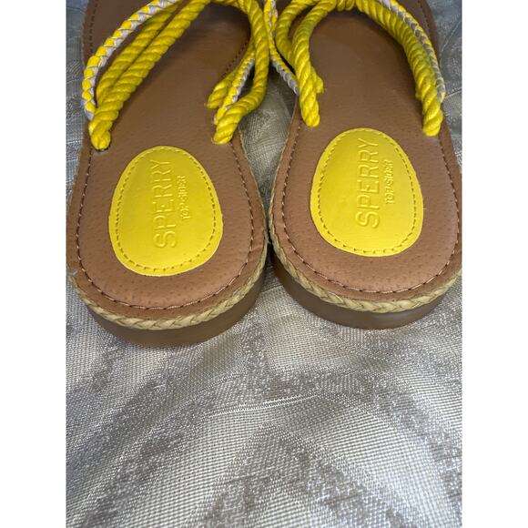 Sperry Anchor Coy Flat Sandals Yellow Metallic Women’s Size 7 M SlipOn Summer - Picture 4 of 4